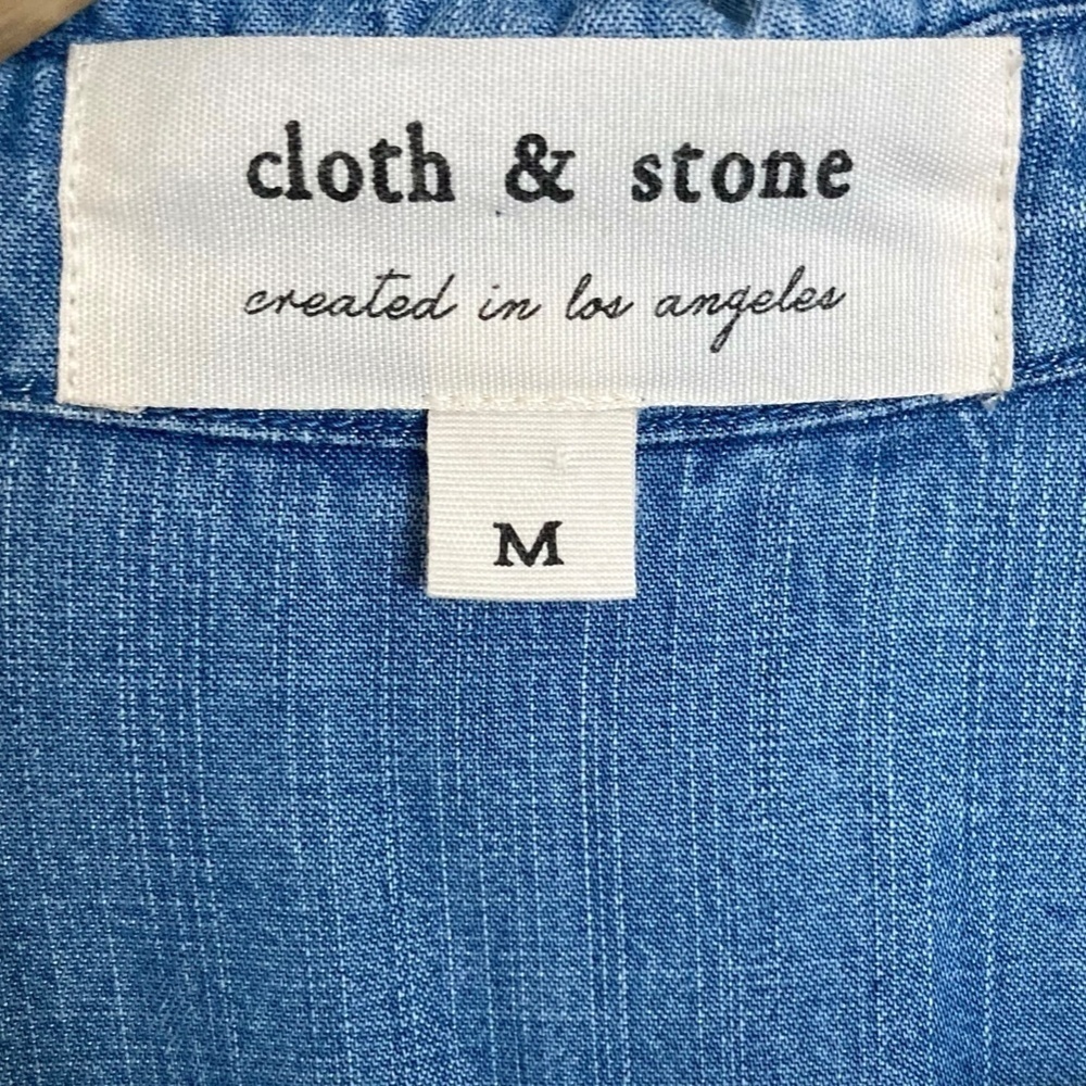 CLOTH & STONE Chambray Tencel Popover Tunic Shirt in Blue - Picture 3 of 11